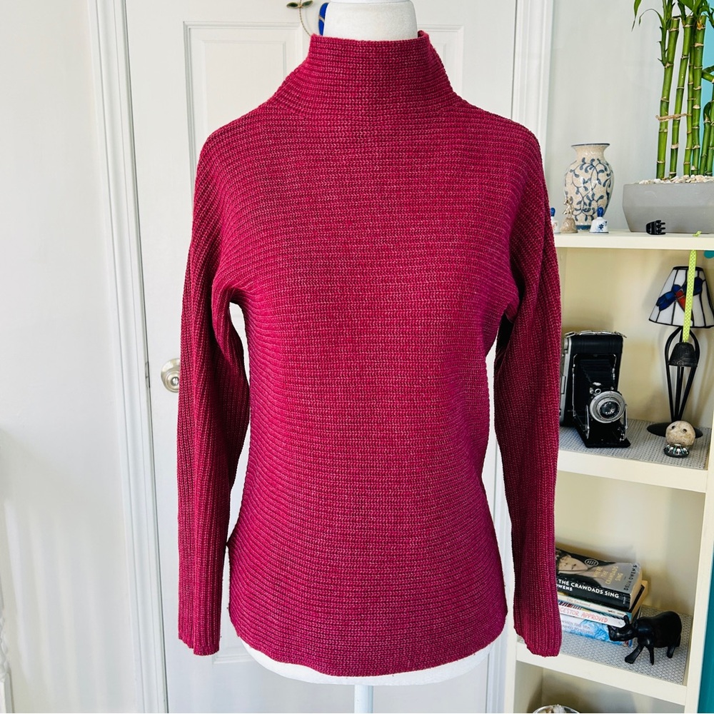 Bartolini Wool/Cashmere Blend Mock Neck Ribbed Sweater (size S)